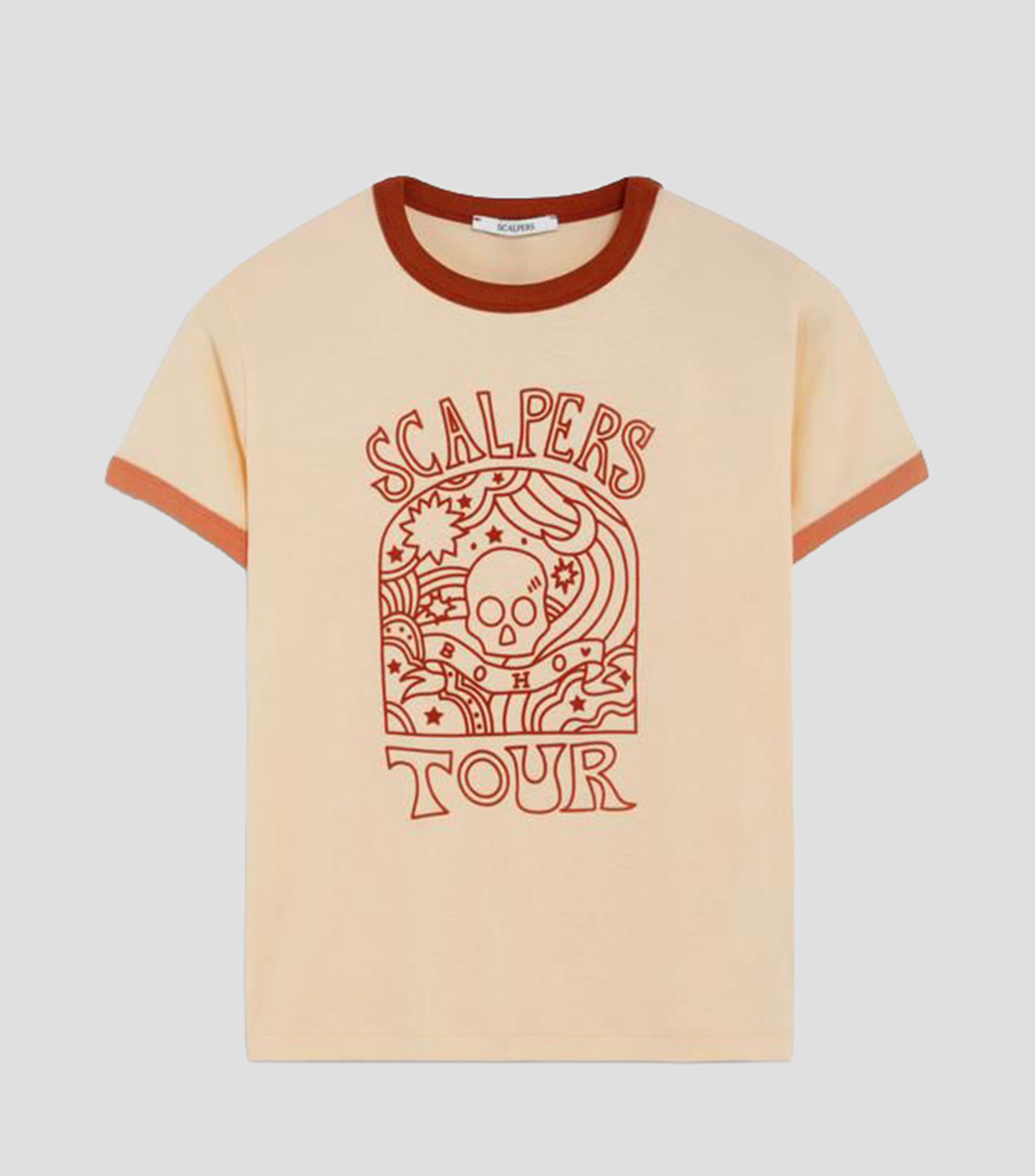 Playera cuello redondo manga corta estampada Mujer